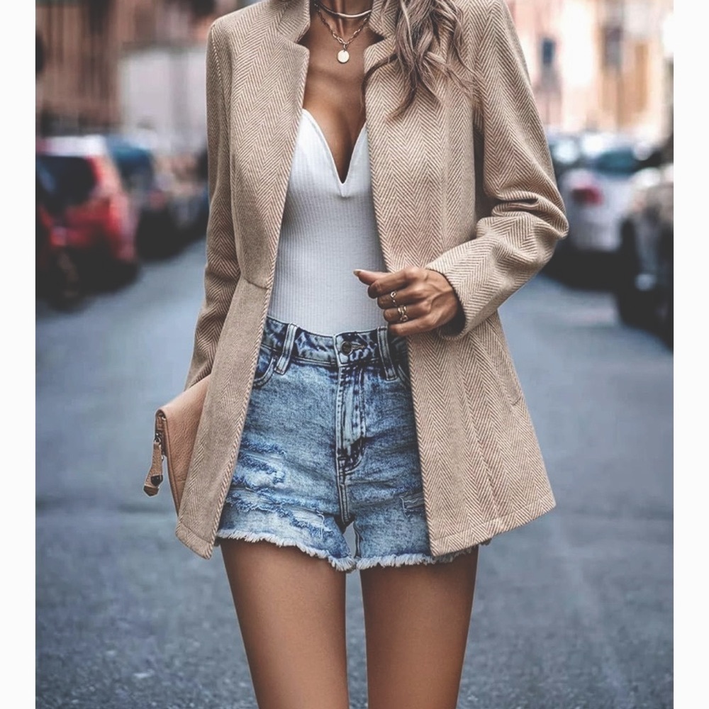 Fall Blazer Perfect for Jeans & Boots– Office Chic Chouyatou Women’s Notch Lapel